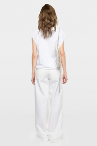 Zadig & Voltaire JWTO1293 Cloe HC Cascade Strass Tee Blanc
