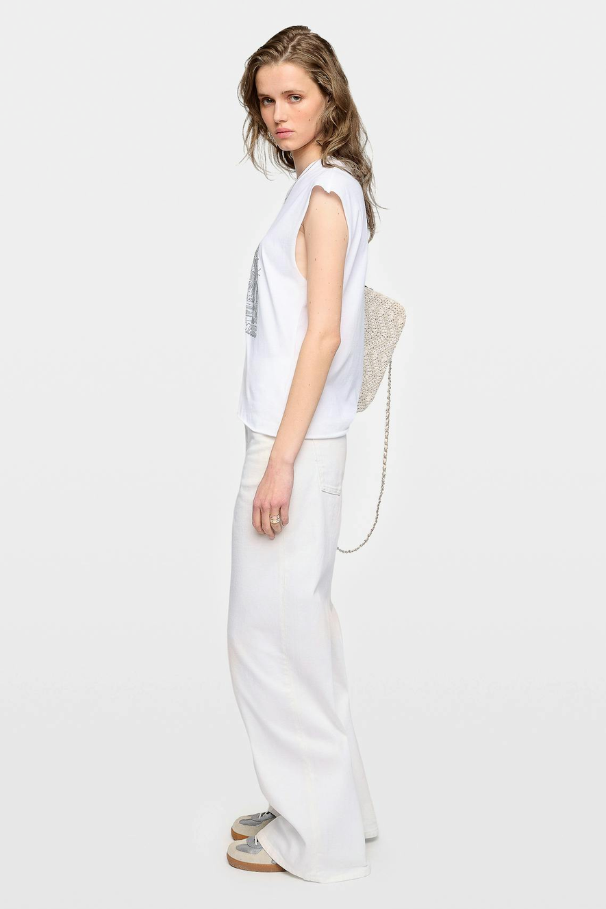 Zadig & Voltaire JWTO1293 Cloe HC Cascade Strass Tee Blanc