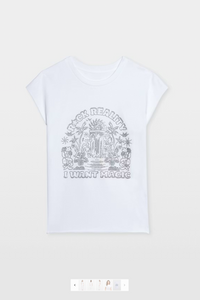 Zadig & Voltaire JWTO1293 Cloe HC Cascade Strass Tee Blanc