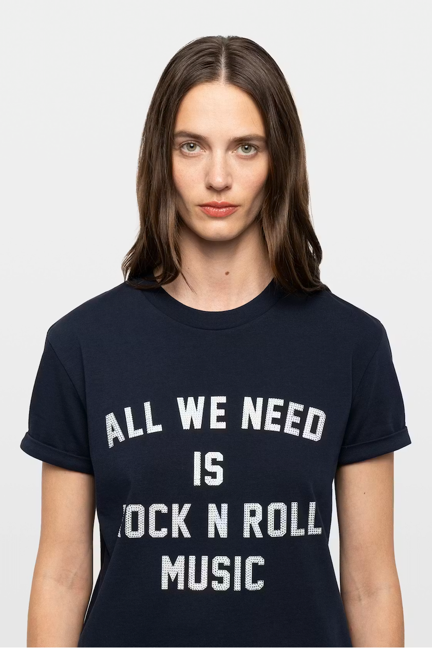 Zadig & Voltaire Walko TC Need RNR Strass Tee - Encre