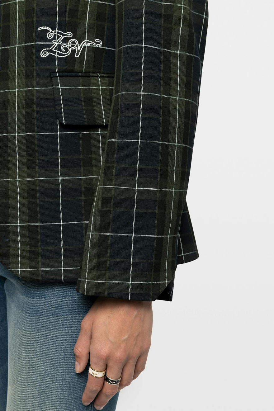 Zadig & Voltaire WWBL01983 Veste Tailleur Tartan Vavy Encre