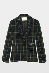 Zadig & Voltaire WWBL01983 Veste Tailleur Tartan Vavy Encre