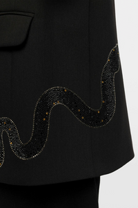 Zadig & Voltaire WWBL01991 Veste Serpent Strass Vanille Noir