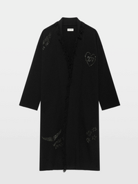 Zadig & Voltaire Daffyz Long Cashmere Cardigan With Rhinestones - Encre