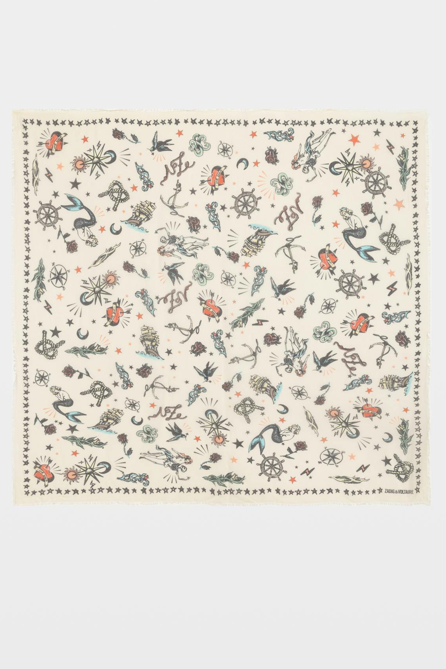 Zadig & Voltaire Kerry Tattoo Scarf - Flash