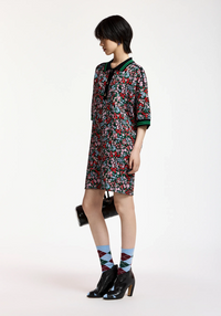 Essentiel Antwerp Kartos Floral-Print Polo with Bow Buttons Flower Multi