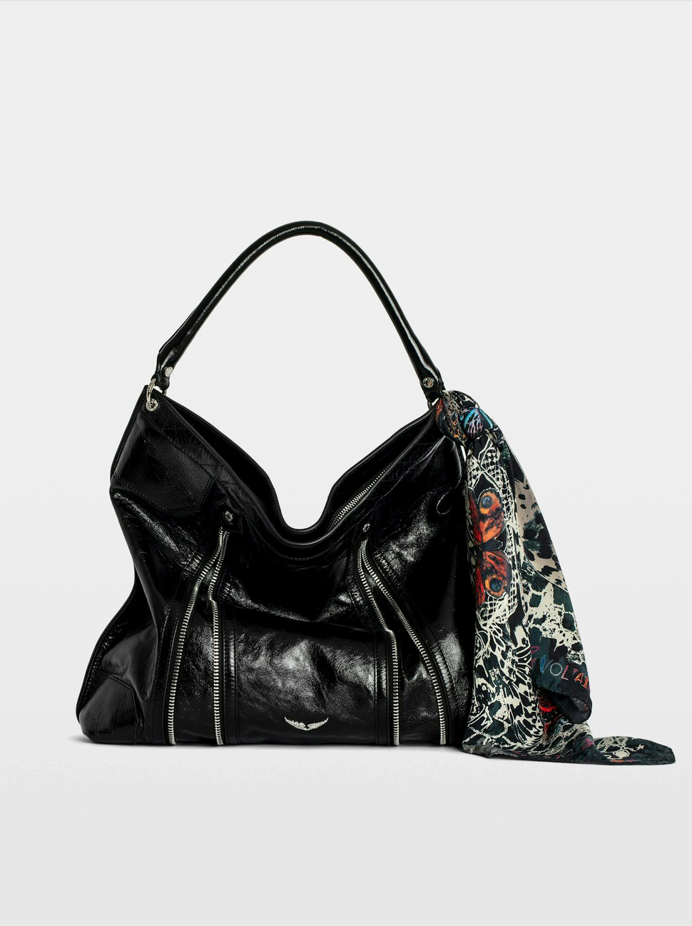 Zadig & Voltaire Blondie 70 Butterfly Lace Scarf Ink