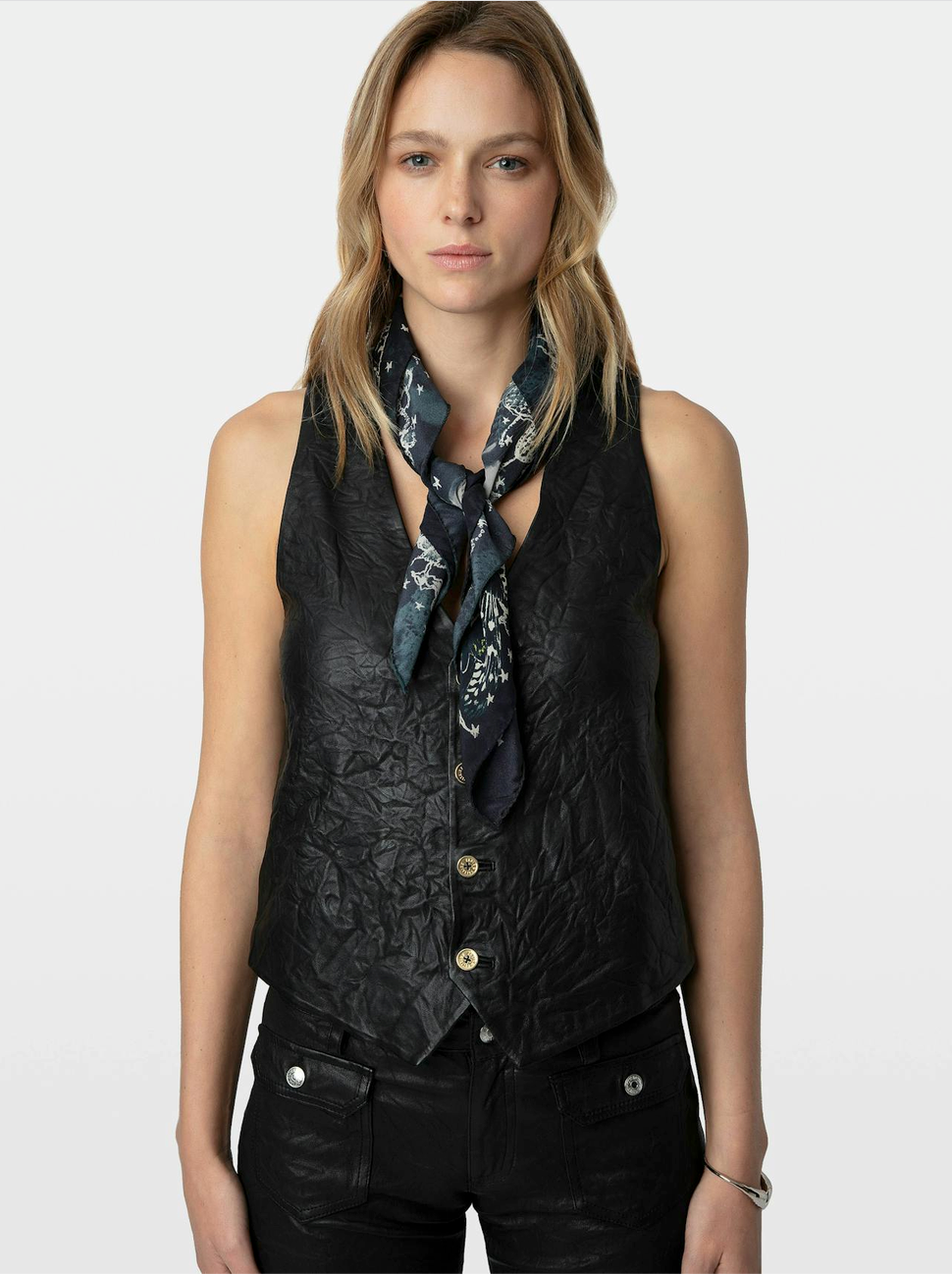 Zadig & Voltaire Blondie 70 Butterfly Lace Scarf Ink