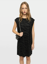 Zadig & Voltaire Roe Zebra Dress Black