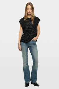 Zadig & Voltaire Cloe Zebra Top Black