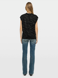 Zadig & Voltaire Cloe Zebra Top Black