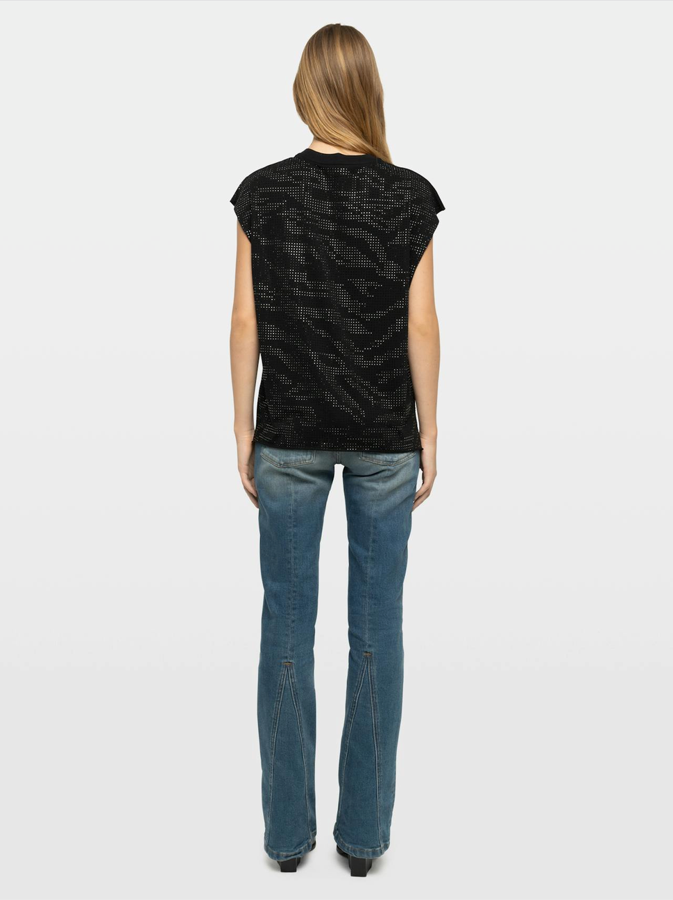 Zadig & Voltaire Cloe Zebra Top Black