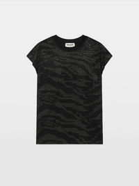Zadig & Voltaire Cloe Zebra Top Black