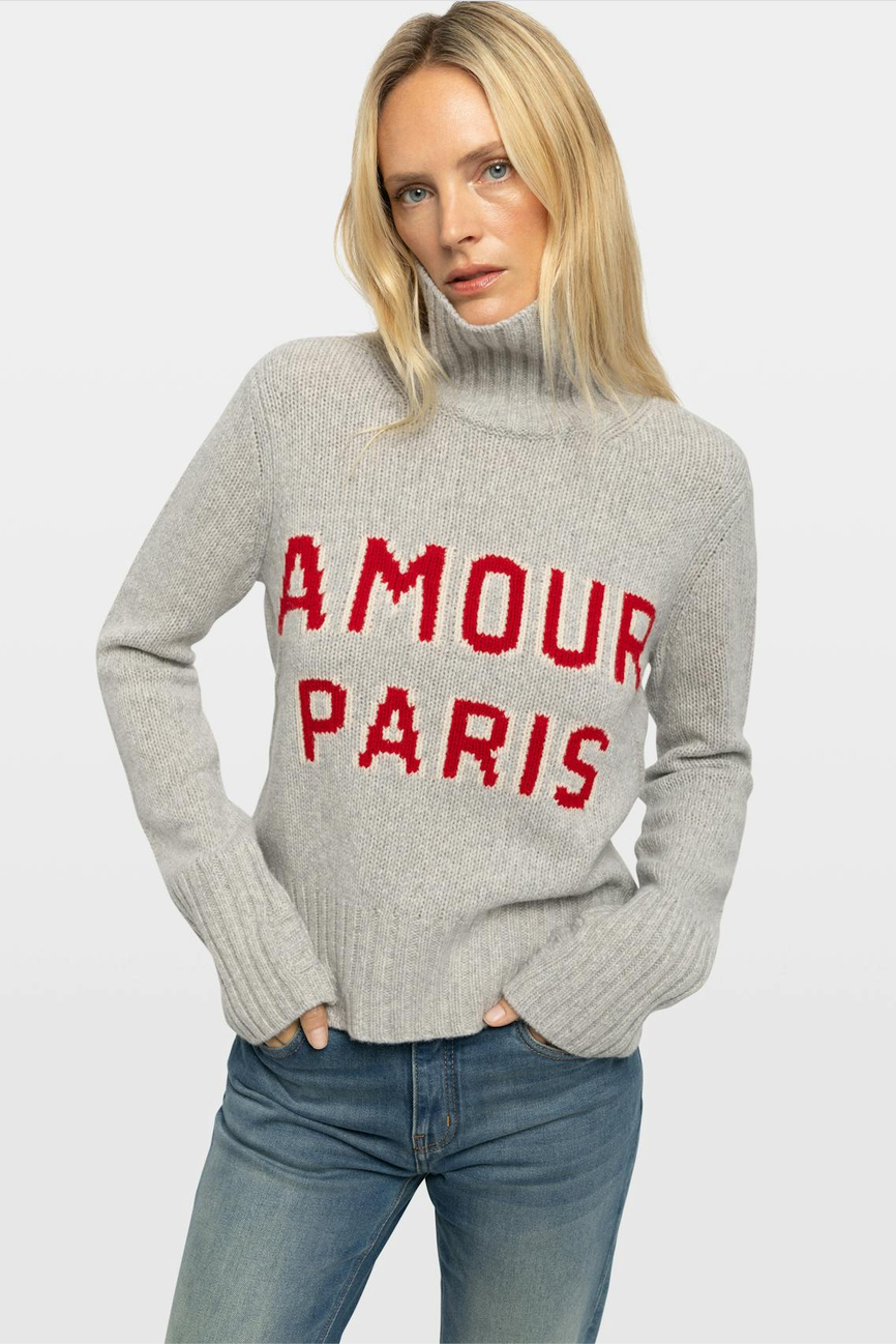 Zadig & Voltaire Nalma We Amour Paris Sweater Gris Chine Clai
