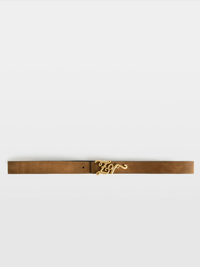 Zadig & Voltaire Reversible 30mm Suede Belt Cognac