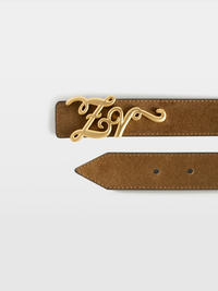 Zadig & Voltaire Reversible 30mm Suede Belt Cognac