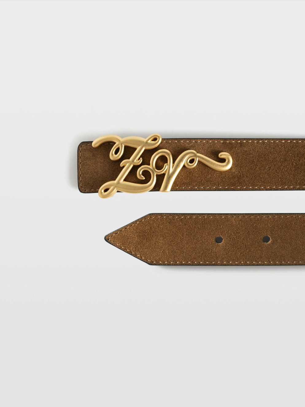 Zadig & Voltaire Reversible 30mm Suede Belt Cognac