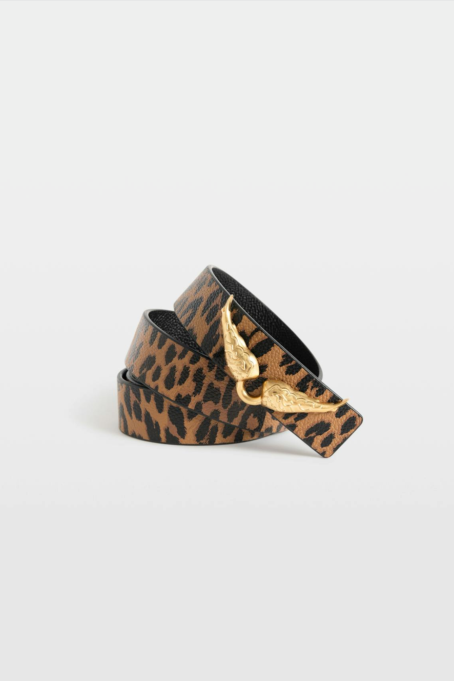 Zadig & Voltaire Rock Reversible 30mm Leo Belt Brandy