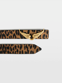 Zadig & Voltaire Rock Reversible 30mm Leo Belt Brandy