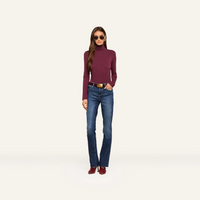 L'Agence Lani Turtleneck Long-Sleeve Sweater Deep Sangria