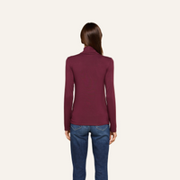 L'Agence Lani Turtleneck Long-Sleeve Sweater Deep Sangria