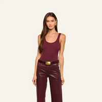 L'Agence Nica Scoop-Neck Tank Bodysuit Deep Sangria