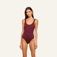 L'Agence Nica Scoop-Neck Tank Bodysuit Deep Sangria