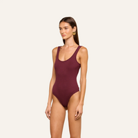 L'Agence Nica Scoop-Neck Tank Bodysuit Deep Sangria