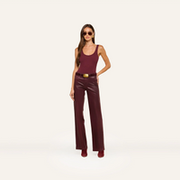 L'Agence Nica Scoop-Neck Tank Bodysuit Deep Sangria