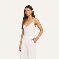L'Agence Jane Spaghetti Strap Top Ivory