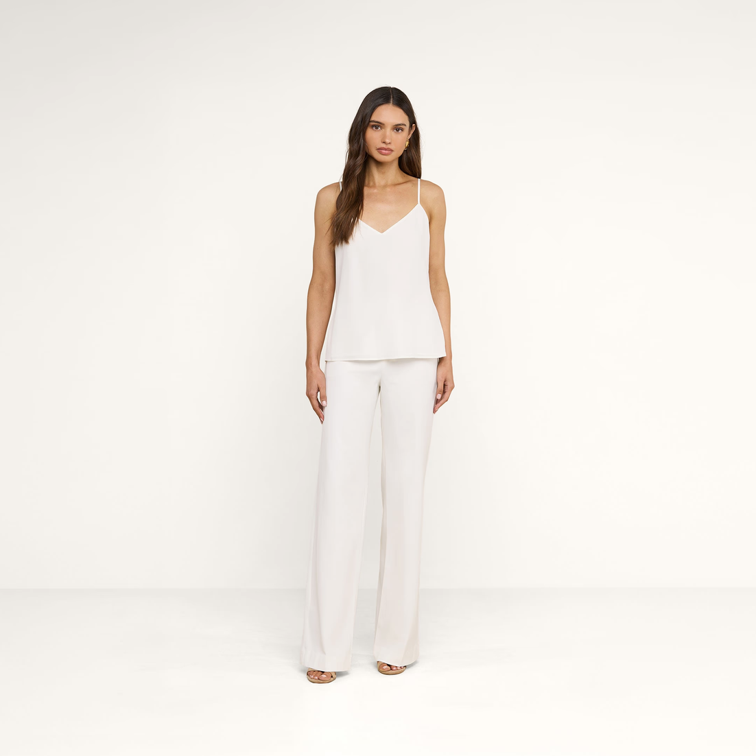 L'Agence Jane Spaghetti Strap Top Ivory