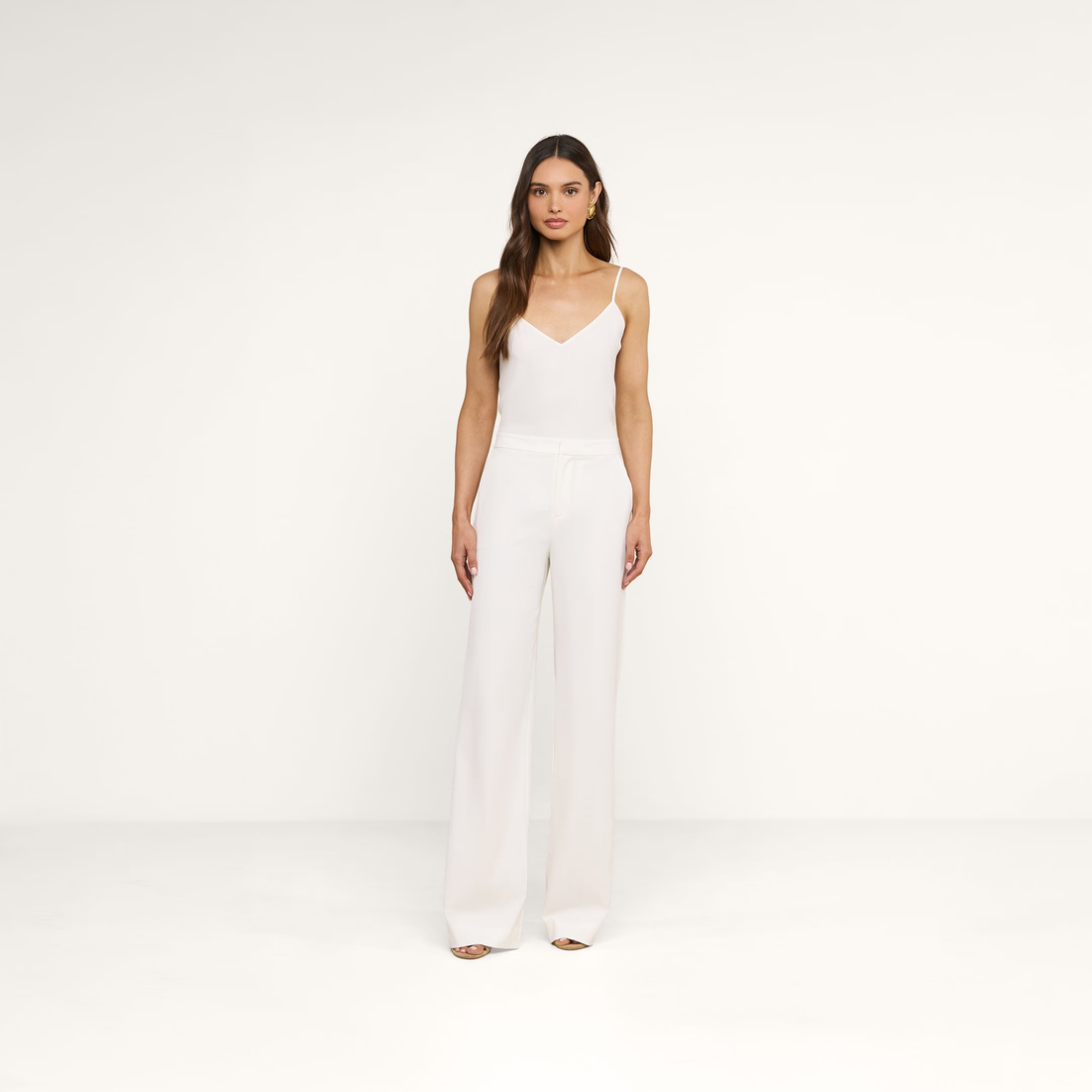 L'Agence Jane Spaghetti Strap Top Ivory