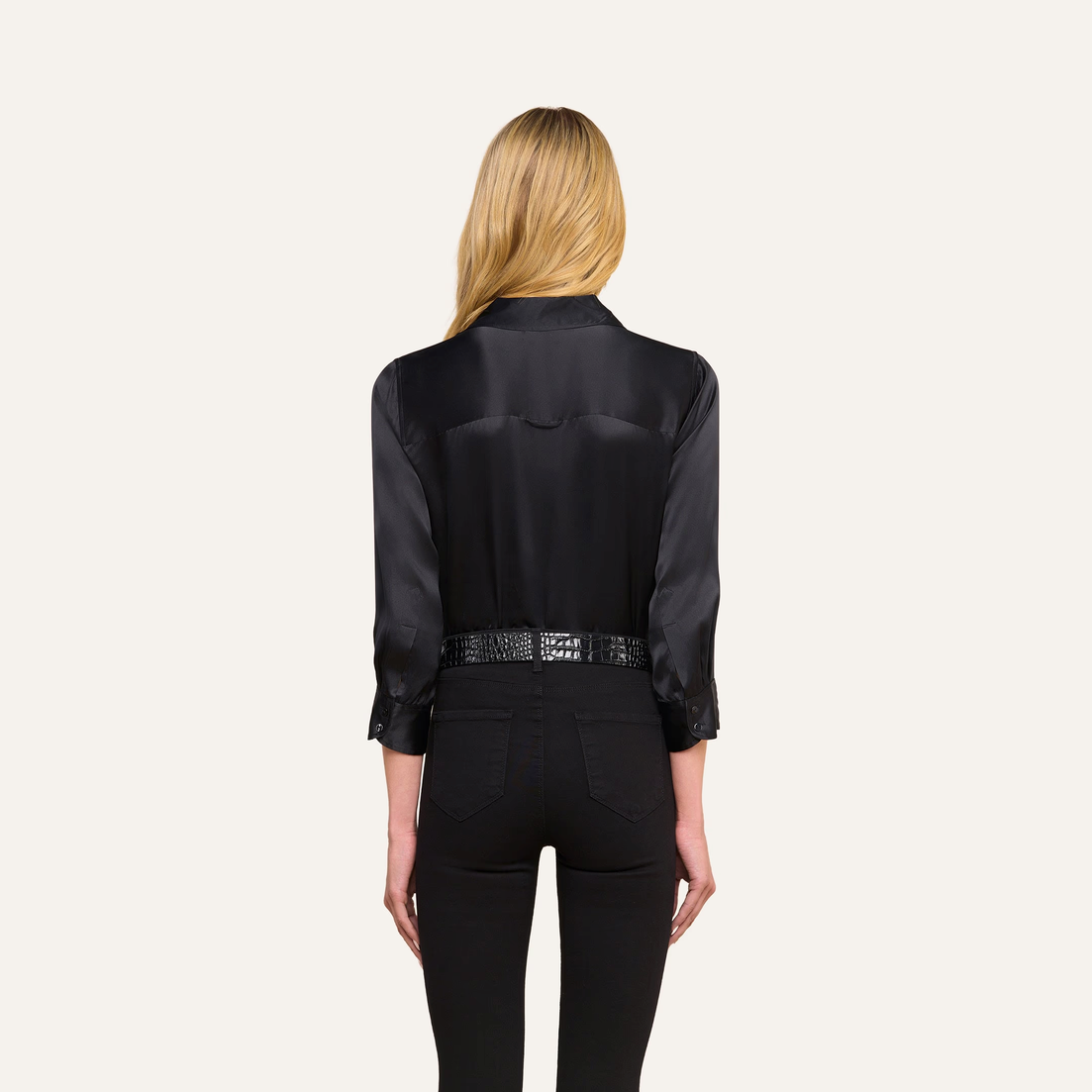 L'Agence Dani 3/4 Sleeve Blouse Black
