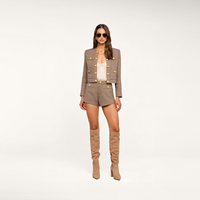 L'Agence Kahlia Collarless Jacket Mota/Light Gold
