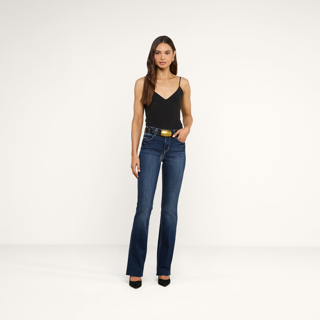 L'Agence Jane Spaghetti Strap Top Black