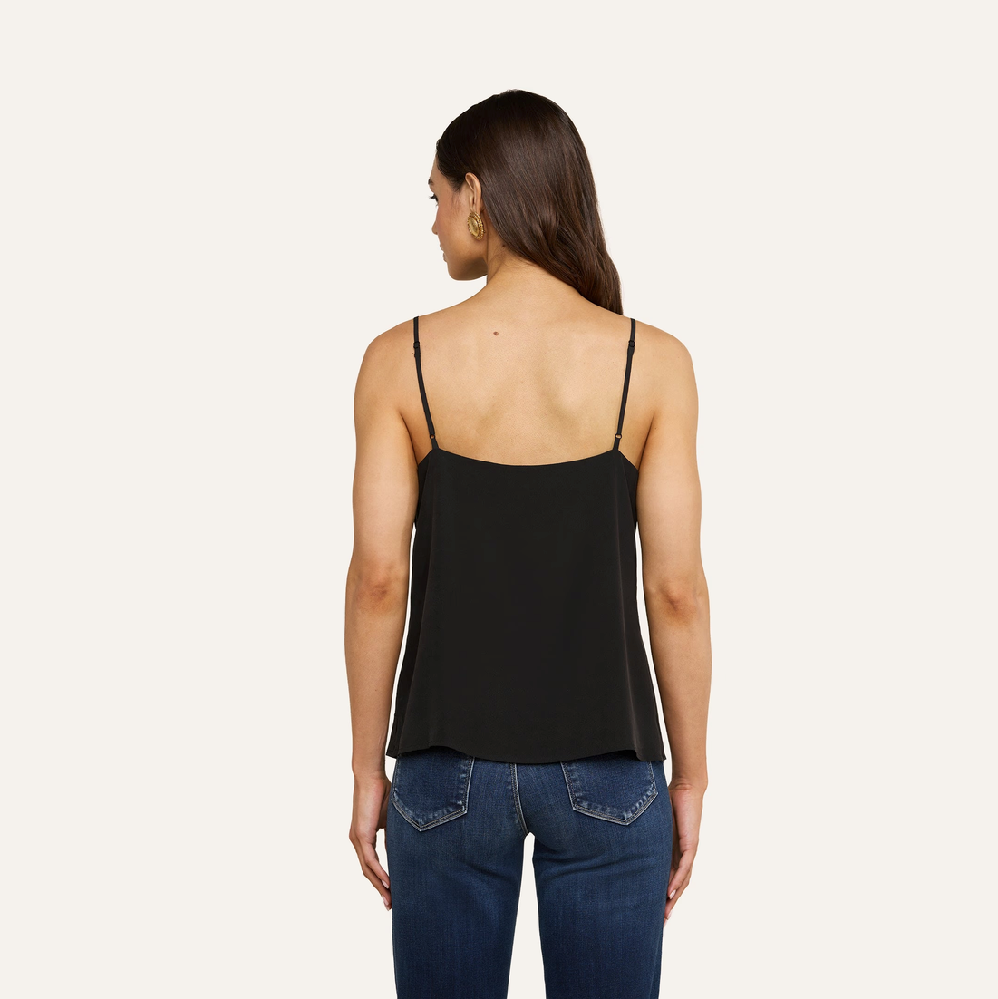 L'Agence Jane Spaghetti Strap Top Black