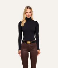 L'Agence 5558MJT-BLAC pull Lani à col roulé et manches longues Black
