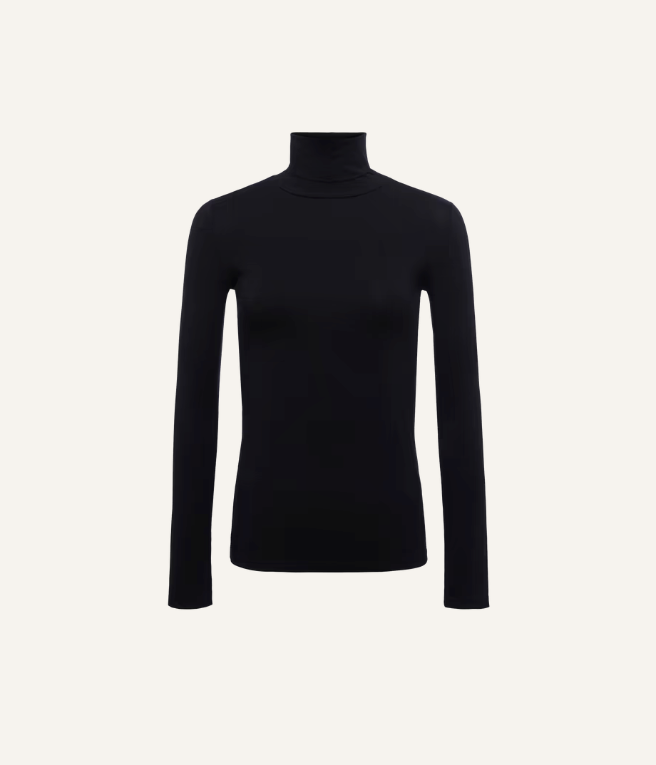 L'Agence 5558MJT-BLAC pull Lani à col roulé et manches longues Black