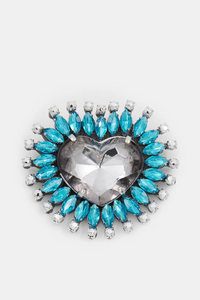 Essentiel Broche cœur Steel Pulse bleu/gris