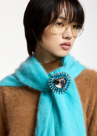 Essentiel Broche cœur Steel Pulse bleu/gris
