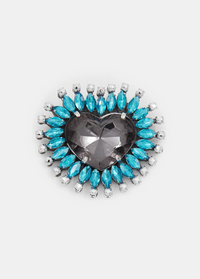 Essentiel Broche cœur Steel Pulse bleu/gris
