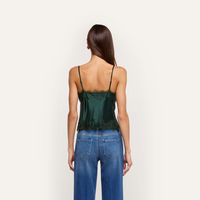 L’Agence Kimber Lace Insert Camisole Forest Green