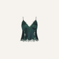 L’Agence Kimber Lace Insert Camisole Forest Green