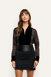 L’Agence Marisol Velvet Bodysuit Black