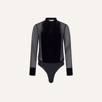 L’Agence Marisol Velvet Bodysuit Black