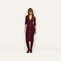L’Agence Irvin Pointelle Cropped Cardigan Deep Port/Gold