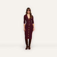 L’Agence Melania Pointle Knit Skirt Deep Port/Gold