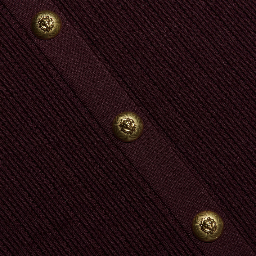 L’Agence Melania Pointle Knit Skirt Deep Port/Gold