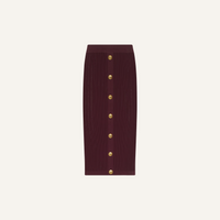 L’Agence Melania Pointle Knit Skirt Deep Port/Gold