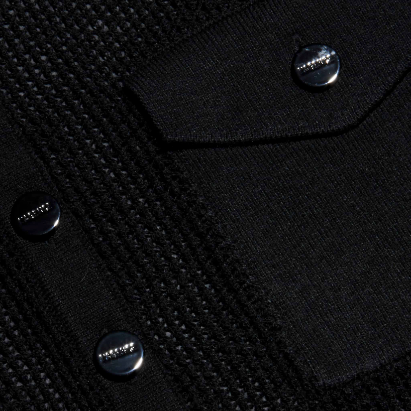 L'Agence Carine Pointelle Collared Sweater - Black